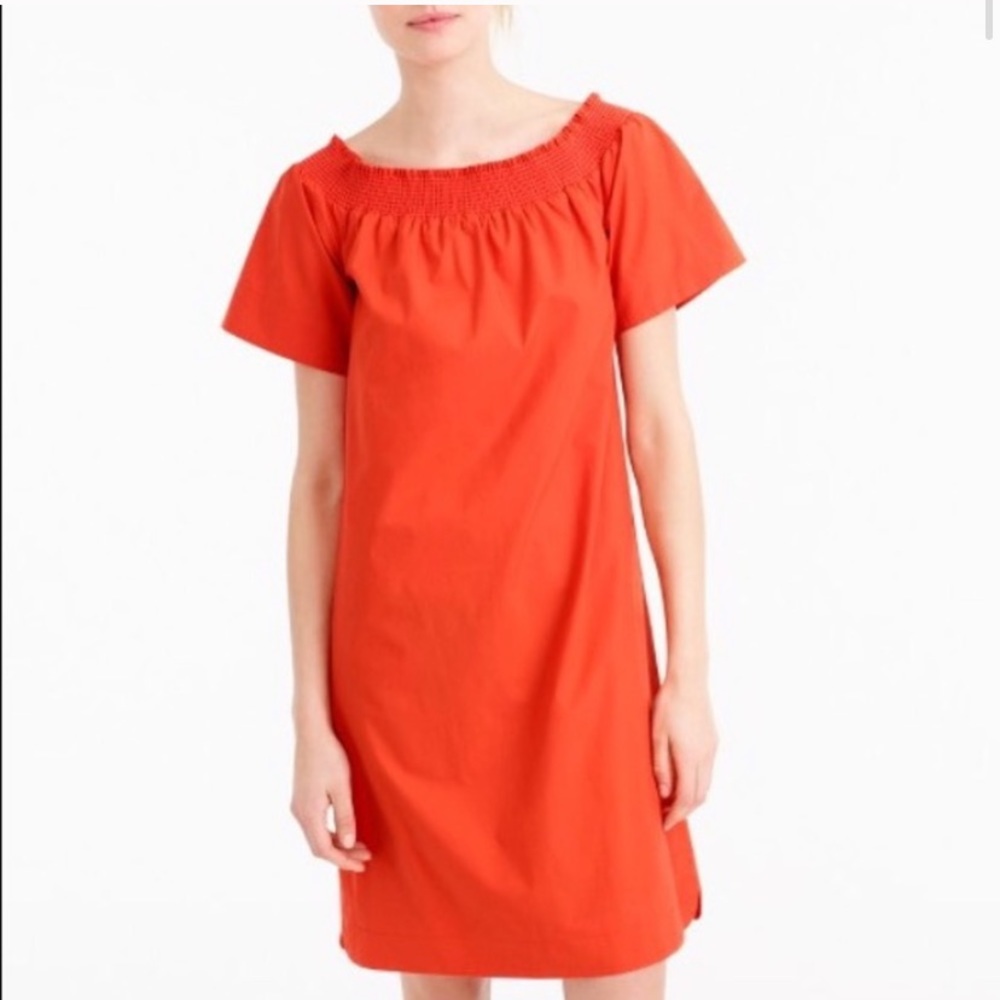 JCrew Off the Shoulder Orange Dress
